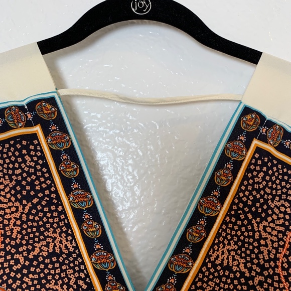 Rose + Olive Tunic Top 1X Floral Print V-Neck Blouse Dolman Sleeve Boho Flowy - Picture 2 of 16